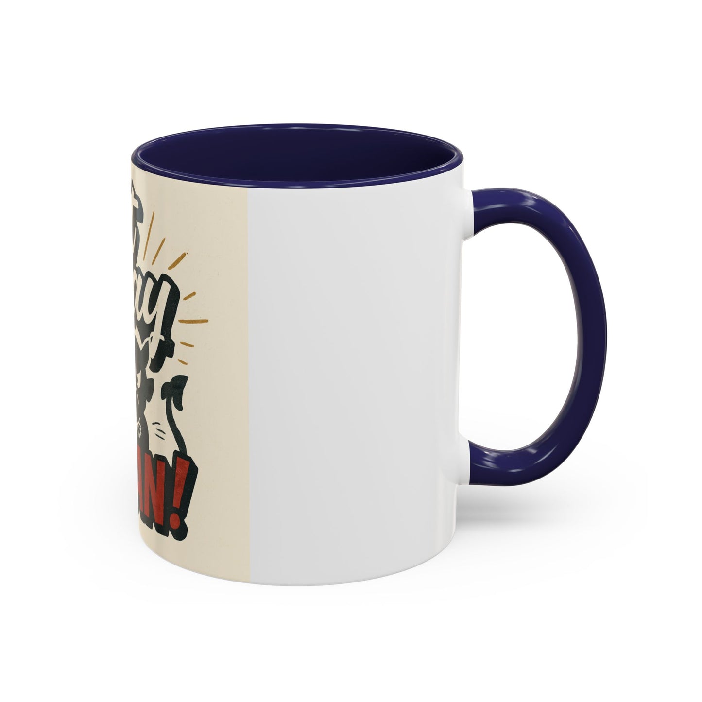 Not Today Satan Coffee Mug — Funny Retro Cat Accent Mug (11/15oz)