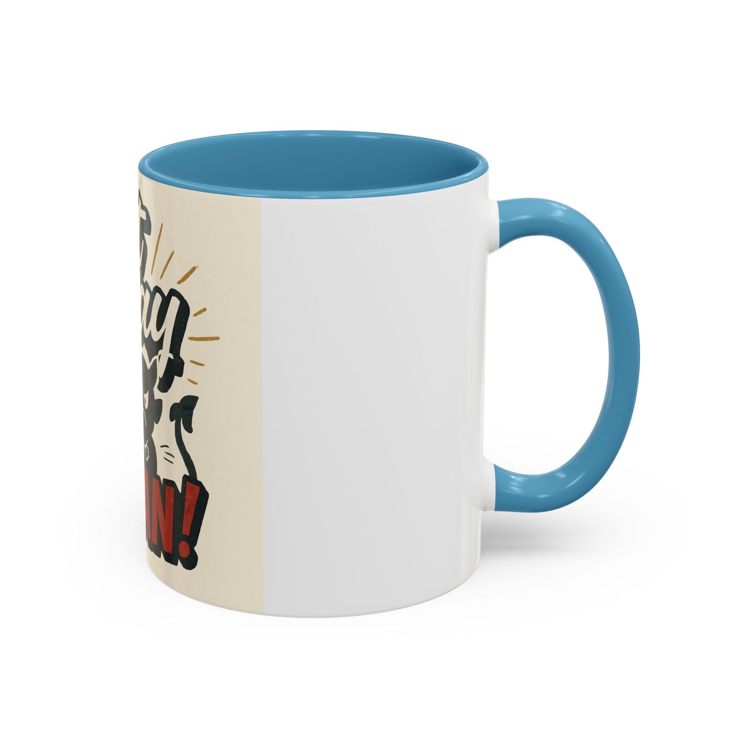 Not Today Satan Coffee Mug — Funny Retro Cat Accent Mug (11/15oz)