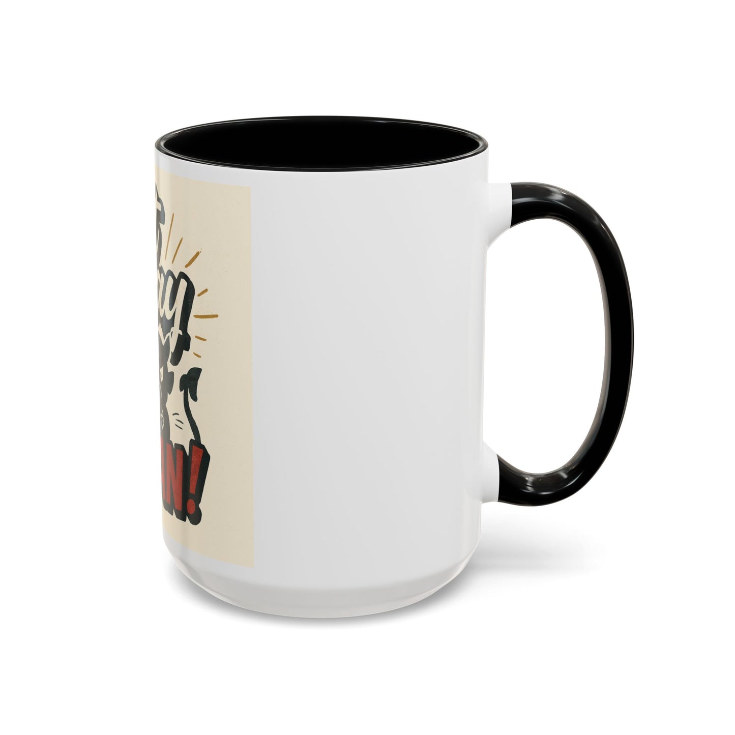 Not Today Satan Coffee Mug — Funny Retro Cat Accent Mug (11/15oz)
