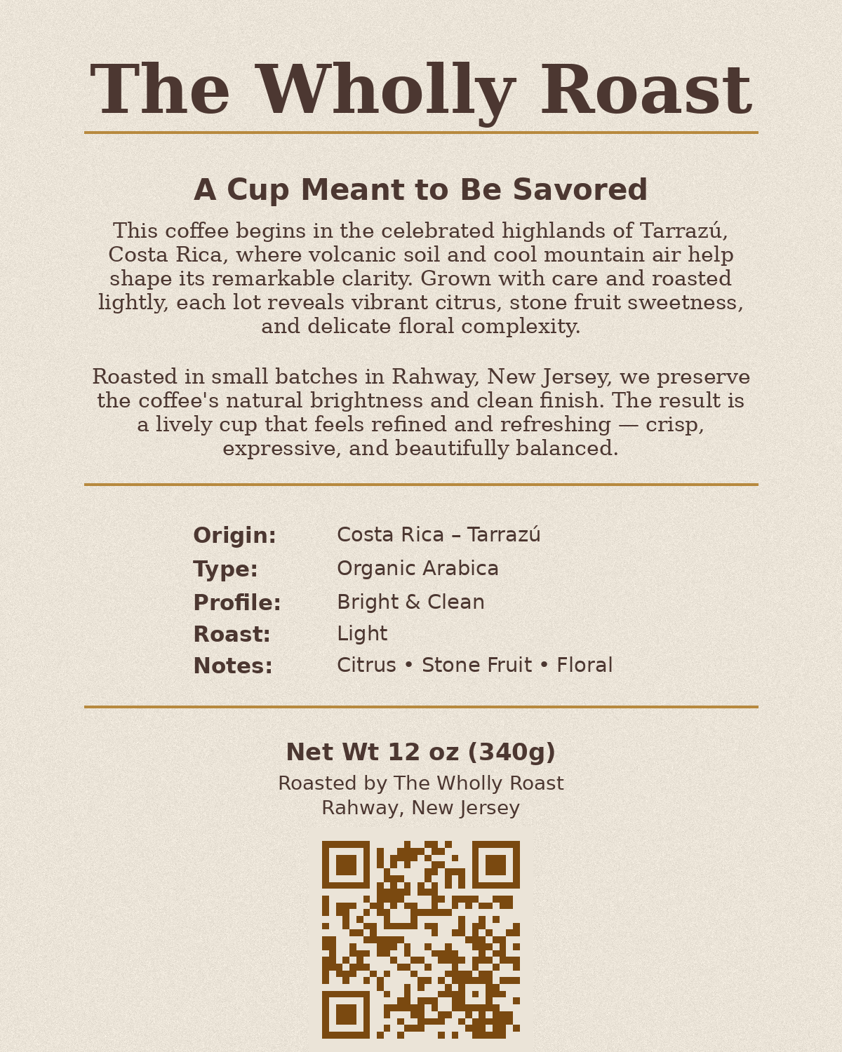 Costa Rican Tarrazú Light Roast